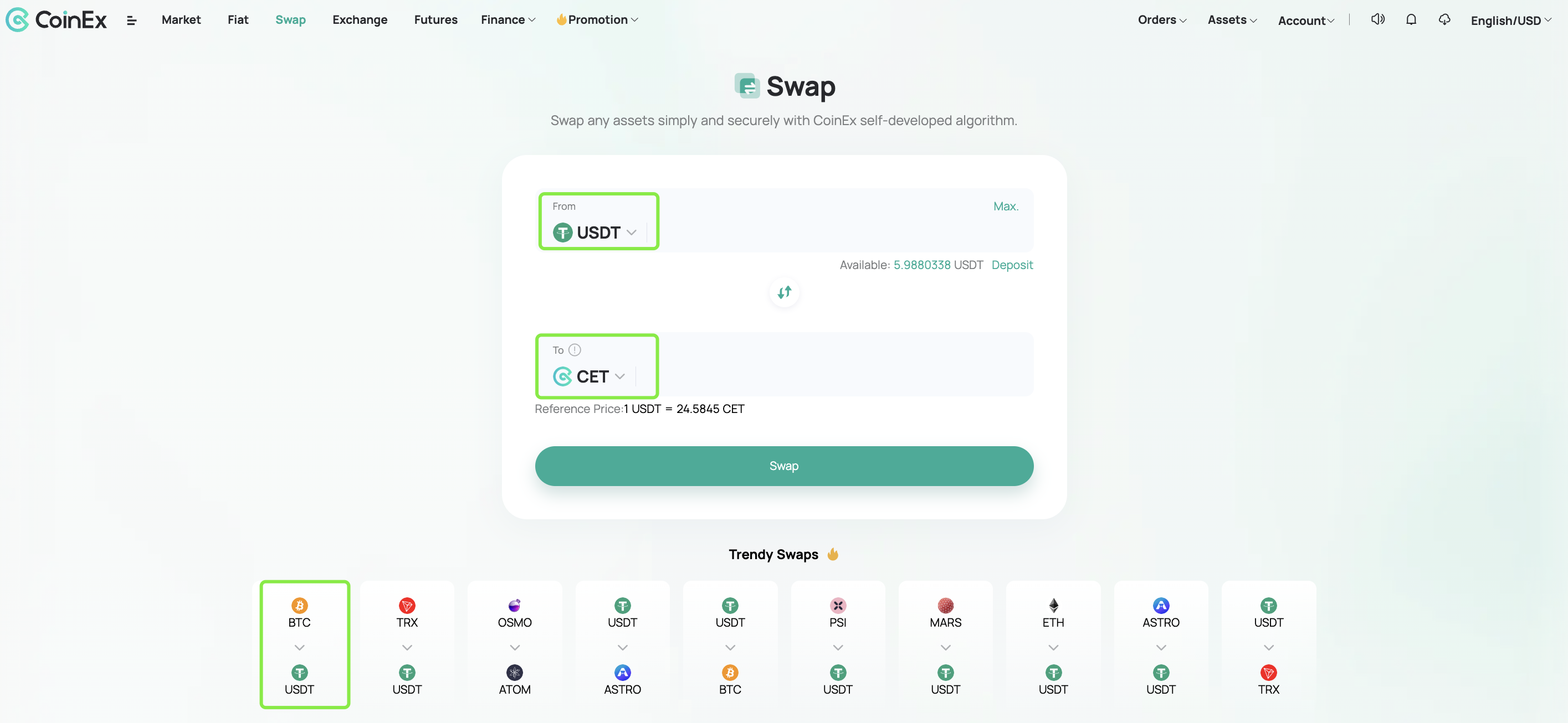 CoinEx Swap Trading Guide – CoinEx Help Center