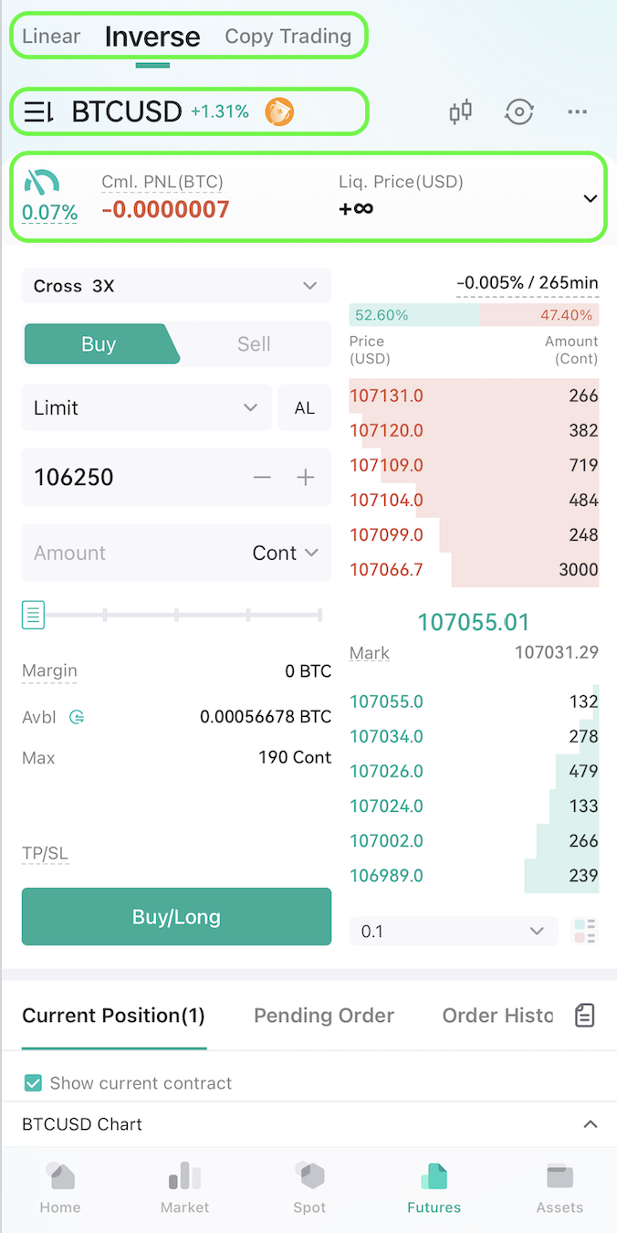 Coin-Margined Contracts Interface Overview (App) – CoinEx Help Center