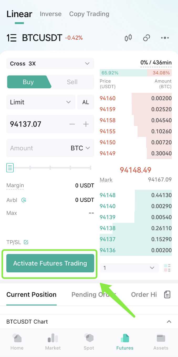 선형 계약 거래 튜토리얼 (앱) – CoinEx 고객센터