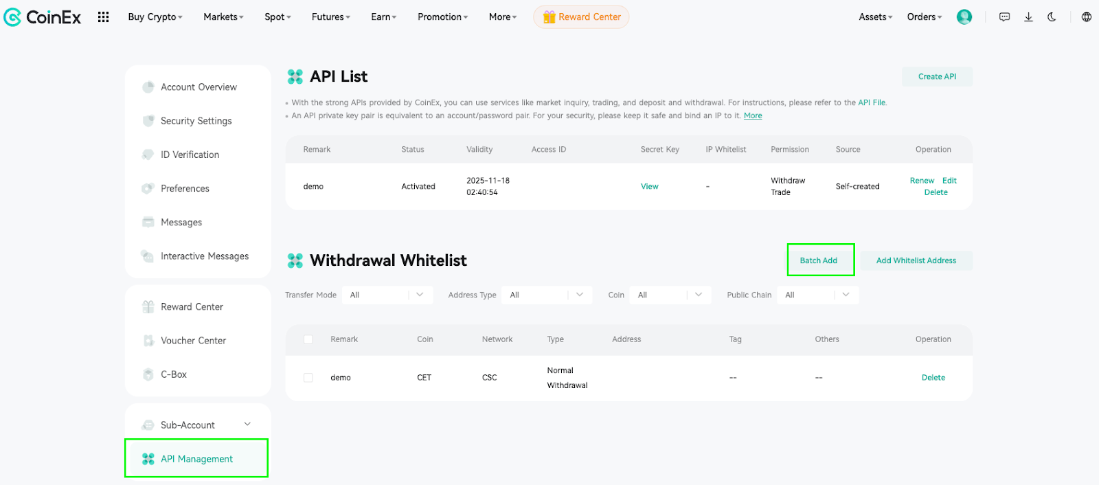 API란 무엇이며, 설정 방법 및 유효 기간 연장 방법 – CoinEx 고객센터