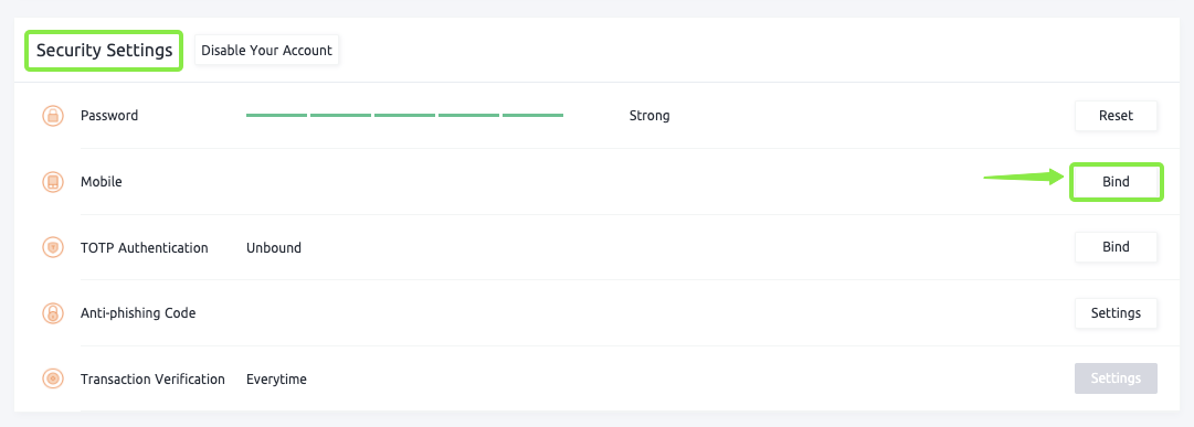Bind your account